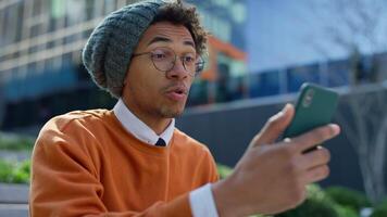 Man Talking During a Call on Smartphone video