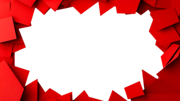 Red squares frame on black background. Abstract background , cut out transparent png