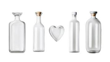 Bottles, glassware, transparent, container, object still life, studio, cut out transparent png