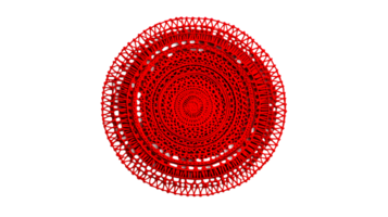 Red circular ornament with intricate patterns, cut out transparent png