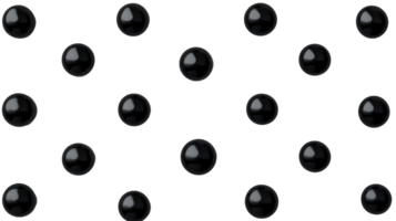 Glossy black pearl array on transparent backdrop, cut out transparent png