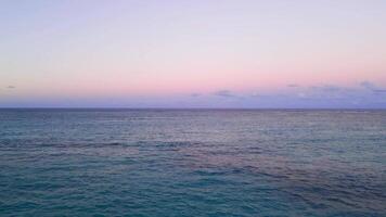 Magical Aerial View. Soft Pink Sunset Over Turquoise Waters of the Atlantic Ocean. Dominican Republic 2025 video