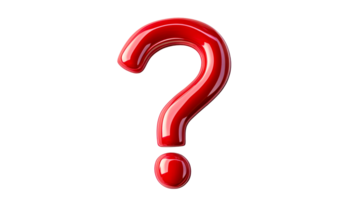 Large red question mark on a transparent background png