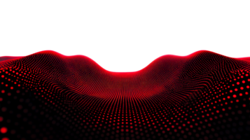 Digital landscape with red dots creating wave like formation png