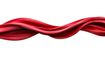 Red flowing fabric design with twists and smooth texture png