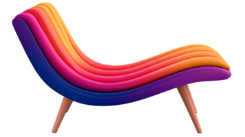 Stylish colorful chair, modern design, comfortable seating, cut out transparent png