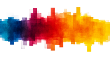 Abstract color spectrum blend squares arrangement, pattern design, cut out transparent png