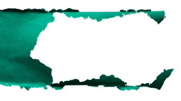 Ripped emerald paper reveals void, sharp edges, abstract design , cut out transparent png