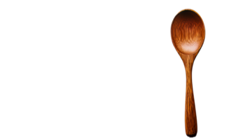 Wooden spoon with detailed pattern, cooking equipment, cut out transparent png