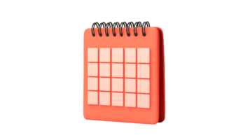 3D calendar, time organization, data notification, planning, cut out transparent png