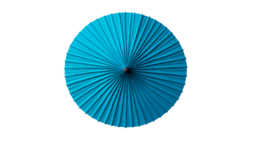 Elegant azure umbrella design, decorative and circular shape, cut out transparent png