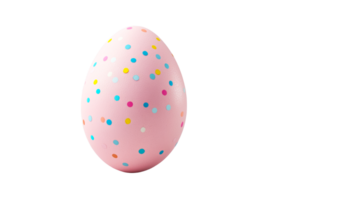 Easter egg with colorful dots on a transparent background, cut out transparent png