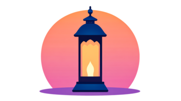 Ramadan lantern with candle, traditional symbol, cut out transparent png