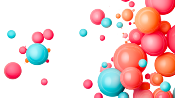Spherical composition of colorful objects, abstract design, cut out transparent png