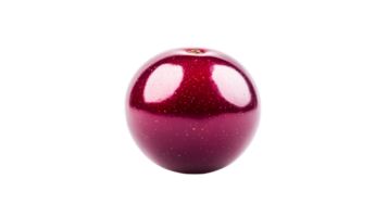 Round red apple on black background macro detail, cut out transparent png