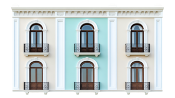 façade avec les fenêtres et balcon, architecture Couper en dehors transparent png