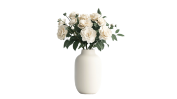 Elegant roses in vase, floral arrangement, decorative, cut out transparent png