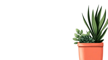 Potted succulents of different types and shapes, cut out transparent png