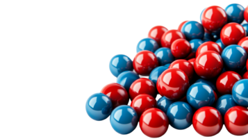 Balls red and blue, sphere pile, heap of marbles, cut out transparent png