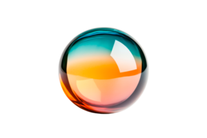 Glass Orb with Gradient Colors in Studio Setting, cut out transparent png