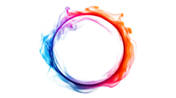 Color smoke ring vibrant and dynamic for design, cut out transparent png