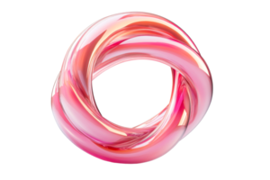 Shiny pink swirl abstract shape, 3D rendering element, cut out transparent png