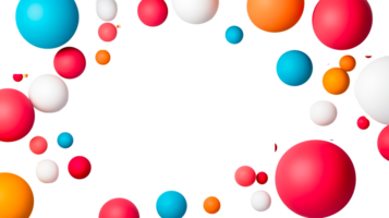 Decorative frame made of colorful balloons, background, cut out transparent png