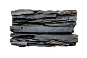 Black rectangular stone texture, layer structure, background, cut out transparent png