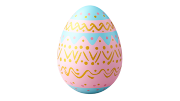 Colorful Easter egg with intricate patterns on transparent bg png