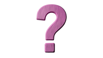 Pink question mark symbol on a transparent background for creative use png