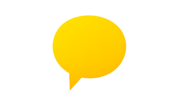 Yellow speech bubble with transparent background for communication png