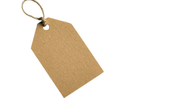 Blank brown tag with string for labeling various items png