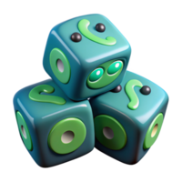 impressive modern A stylized set of dice, showing a specific combination e.g., snake eyes high resolution png