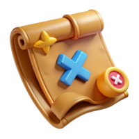 beautiful abstract A stylized cartoon treasure map with an X marking the spot authentic png