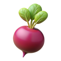 vibrant modern Radish with leaves 4K png