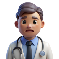 extraordinary artistic Tired doctor with a stethoscope, high resolution png