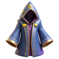 magnificent abstract Wizard robe, hooded, embroidered with celestial patterns authentic png