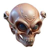 beautiful modern Intricate alien skull with bone ornamentation, high resolution png