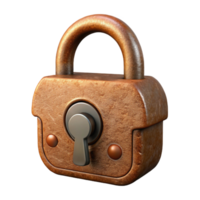 beautiful rustic A single, rusty iron lock, with a keyhole genuine png