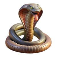 serene abstract A coiled king cobra with flared hood high resolution png