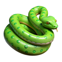 elegant classic A slithering green tree python, authentic png