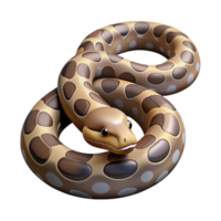 serene vintage A coiled python, original png
