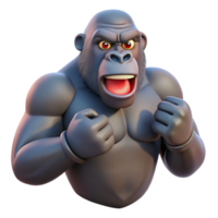 wonderful artistic A gorilla beating its chest, authentic png