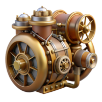 vibrant vintage Steampunk airship engine with exposed pistons and gears authentic png