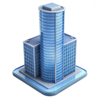 vibrant minimalist Modern skyscraper architectural model, authentic png