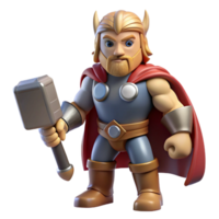 elegant vintage Thor, Norse god of thunder, with Mjolnir exclusive png