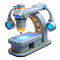 dramatic minimalist Advanced medical scanner with flexible robotic arms and glowing probes authentic png