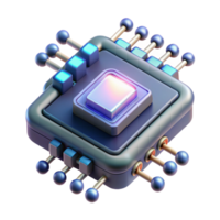 vibrant artistic Futuristic data chip with intricate circuitry and glowing nodes genuine png