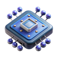 serene modern Futuristic data chip with intricate circuitry and glowing nodes premium png