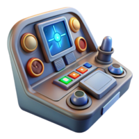impressive abstract Spaceship cockpit control panel with illuminated buttons and displays authentic png